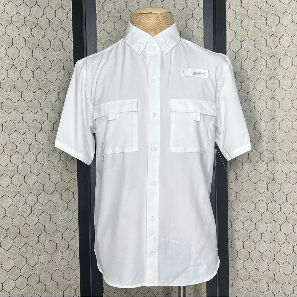 Silver Bait Men's Performance Short Sleeve Button Down Sportsman Shirt